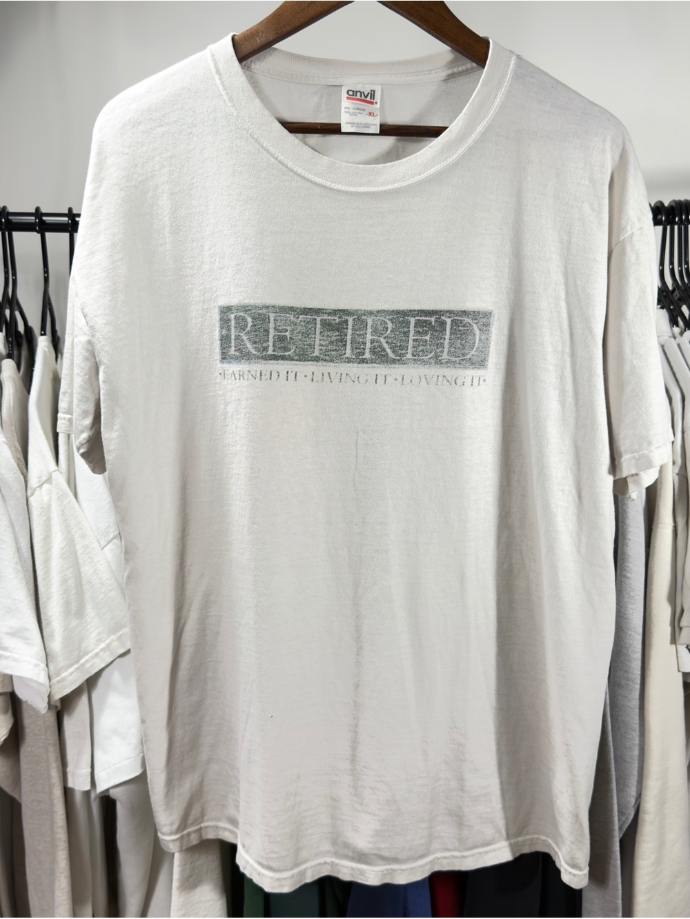 Anvil Retired Graphic Tee - Cream